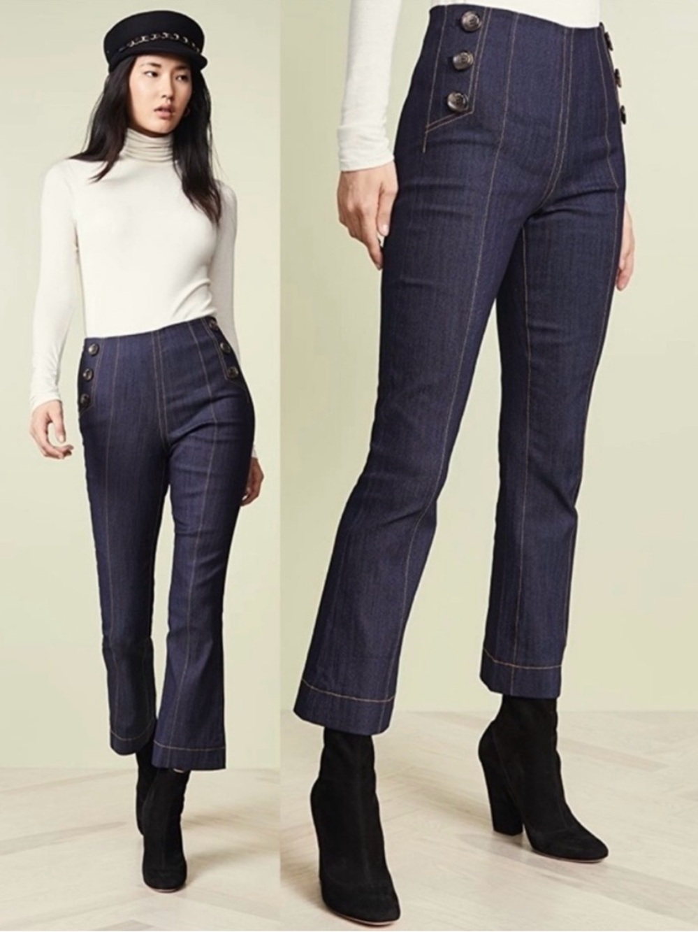 Cinq à Sept Chantal Sailor Jeans Dark Wash Denim NWT Size 2